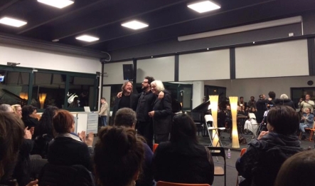 Marco Ponchiroli, Alan Bedin, Gigi Sella al Centro Urbano di Cultura Artistica, presentazione del cd "T&nCò" dedicato a Luigi Tenco